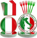 96PCS Italian Flag Birthday Party Supplies Italy Plates And Napkins Red Whi New. Price: $22.80.