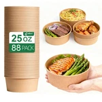 Ganfaner 88 Pk 25 Oz Disposable Kraft Paper Round Bowls No Lid , Microwave Deli New. Price: $48.73.