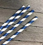 Outside The Box Striped Straws 7.75 Inches 100 Pack Navy Blue White New. Price: $9.99.