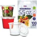 100 Sets - 5.5 Oz. Plastic Clear Portion Cups, Snack Yogurt /parfait/ Pud... New. Price: $22.27.