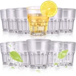 Set Of 24 Acrylic Drinking Glasses Reusable Water Cups Stackable Sha... New. Price: $38.79.