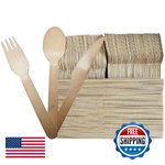 Perfect Stix Wooden Cutlery Set 600PC - Forks, Spoons, Knives 6" New. Price: $51.60.