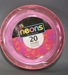 Party Dimensions Neon Mix 9" Plates, Pack Of 20 Assorted Colored New. Price: $11.02.