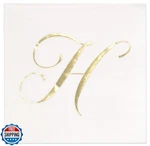 Gift Boutique 100 Gold Monogram Cocktail Napkins Letter H Disposable Paper New. Price: $34.99.