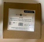 Box Of 700 Eco Soul 100% Compostable Cutlery Disposable Wooden New. Price: $32.37.