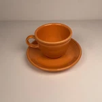 Fiesta American Modern Cup & Saucer Set Cantaloupe Coral Vintage Mid Century Used. Price: $9.99.