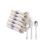 N9R 50 Pack Pre Rolled Plastic Cutlery Set, Wrapped Silverware... New. Price: $49.00.
