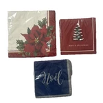 Poinsettia Noel Christmas Paper Napkins Lot Of 3 New Package Unique Party. Price: $15.98.