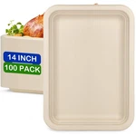 Ecoavance Large Paper Plates 14 Inch, 100 Pack Disposable Trays, Heavy Duty D... New. Price: $61.13.