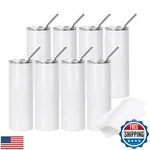 Pyd Life 8 Pack Sublimation Tumblers Blanks 20 Oz Skinny White Straight Stain New. Price: $55.99.