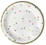Slant Holiday Red And Green Polka Dot Paper Plates New. Price: $10.00.