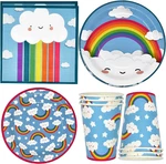 122 Pcs Rainbow Cloud Party Supplies Set Paper Plate Cup Napkin For Colorful Mul New. Price: $31.41.