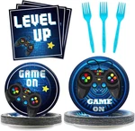 Gisgfim 96 Pcs Video Game Party Supplies Paper Plates Napkins Gaming Birth New. Price: $22.20.