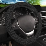 Black Leopard Print Cheetah Elastic Steering Wheel Cover, Non-slip Breathable New. Price: $7.72.