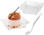 100 Pack Mini Dessert Plates With Tasting Forks, 2.5 Inch Small Reusable Clear New. Price: $23.38.