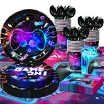 Glowing Video Game Birthday Party Decorations Gaming Tableware Sets Plates Cup New. Price: $22.99.
