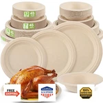 Havawish 150 Pcs Compostable Paper Plates And Bowls Set 7 & 9 Inch 12 Dispo New. Price: $60.56.
