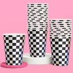 Xo, Fetti Party Decorations Checkered Black + Iridescent Paper Cups - 50 Disp... New. Price: $49.83.