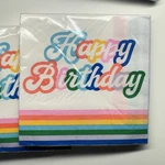 (lot Of 7) Happy Birthday Pack Unique Napkins 2 Ply Serviettes 16 Ct. New. Price: $14.99.