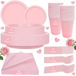 Mirthmood 350PCS Pink Disposable Including Plastic Plates, 12OZ C... New. Price: $50.51.