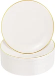Nervure 100PCS Ivory And Gold Plastic Plates - 10.25INCH, New. Price: $63.53.