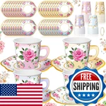 Umigy 36 Sets Tea Party Decorations 9 Oz Floral Paper Cups Handle New. Price: $29.87.