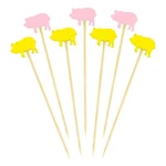 Bamboomn Yellow Pink Pig Cocktail Appetizer Toothpick Stirrer Stick New. Price: $12.95.