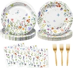 75PCS Wildflower Plates And Napkins Party Supplies, Floral Paper New. Price: $25.99.