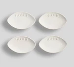 Pottery Barn Football Stoneware Appetizer Plates - Set Of 4 White (us Stock). Price: $28.99.