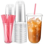 50 Sets Clear Plastic Cups With Heart Shaped Straws And Lids, Disposable Iced... New. Price: $53.16.