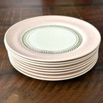 Candle Light American Limoges 22-K Gold Federal Pink Dessert Plate Lot Of 8 Used. Price: $79.99.