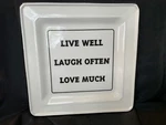 Effetti D'arte Italian Square Plate Live Well Laugh Often Love Much 8" X Used. Price: $19.00.