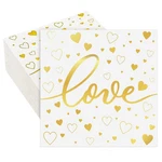 80 Pack Valentine's Day Napkins Foil Gold Disposable Love Heart Printed New. Price: $15.99.