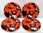 Andi Carter Bat Halloween Plate Set 4 Side Snack Appetizer B&b Micro Dish 7" Used. Price: $26.24.