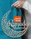 Oleek Ramadan Wreath (12IN) Mubarak Sign - Door, Cream New. Price: $11.94.