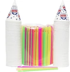 400 Piece Snow Cone Cup And Neon Spoon Straw Set For Parties Concessions New. Price: $25.59.