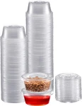 Portion Cups With Lids (2 Ounces, 100 Pack) Disposable Plastic Oz., Clear New. Price: $13.03.