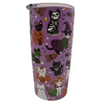Clementine Paper Inc 20OZ Halloween Cats Purple Stainless Steel Travel Tumbler Used. Price: $19.89.