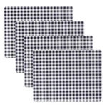 Benson Mills Cork Placemats Set Of 12" X 16" Rectangular, Gingham Check Navy New. Price: $34.41.