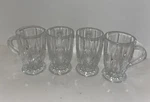 Vintage Set 4 Arc France Miniature Coffee Glasses, Pedestal W/handles Used. Price: $14.99.