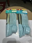 Pioneer Woman 2 Packs Of Plastic Cutlery Set Blue 18 Pieces Forks,spoons,knives New. Price: $13.99.