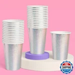 Xo, Fetti Silver Iridescent Shimmer Paper Cups 50 Pcs 12 Oz New. Price: $57.16.