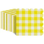 Xiangqu 120 Pcs Yellow Gingham Napkins, 10 Inches, And White New. Price: $11.75.