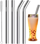 Vinaco Reusable Smoothie & Milkshake Straws, Wide Stainless Steel, 10.5'' New. Price: $16.78.