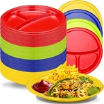 100 Pcs Inch 3 Compartments Divided Plastic Plates Bulk Colorful Disposable.. New. Price: $50.99.