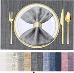 Beteam Placemats Set Of 4, Woven Vinyl For Dining Table Washable Wipeab New. Price: $16.43.