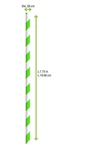 Packn Wood Durable Green & White Striped Paper Straw- Wrapped- 3000 Case New. Price: $45.00.