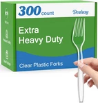 300 Count Extra Heavy Duty Clear Plastic Forks Disposable, Bpa-free, Solid ... New. Price: $37.27.
