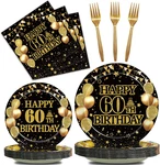 96PCS 60TH Birthday Party Tableware Set, Back In 1966 Decorations New. Price: $35.99.