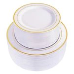 Gold And White Disposable Plastic Plates (120-PIECES) For Parties Events New. Price: $109.81.